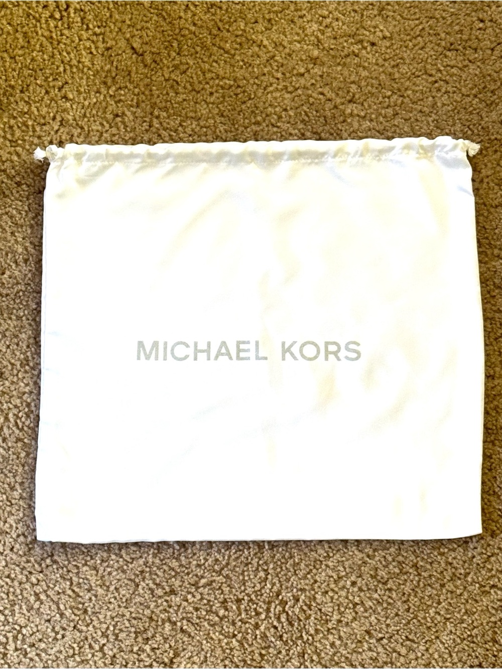 Michael Kors White and Silver Drawstring Dust Bag Gift Bag Garment Bag